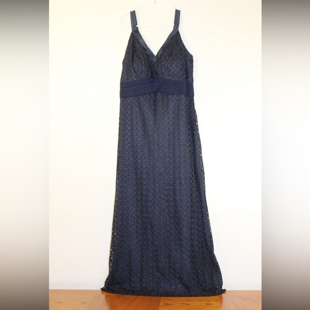 Rue De La Paix Boutique Sleeveless Formal Maxi Dress Dark Blue Size 12